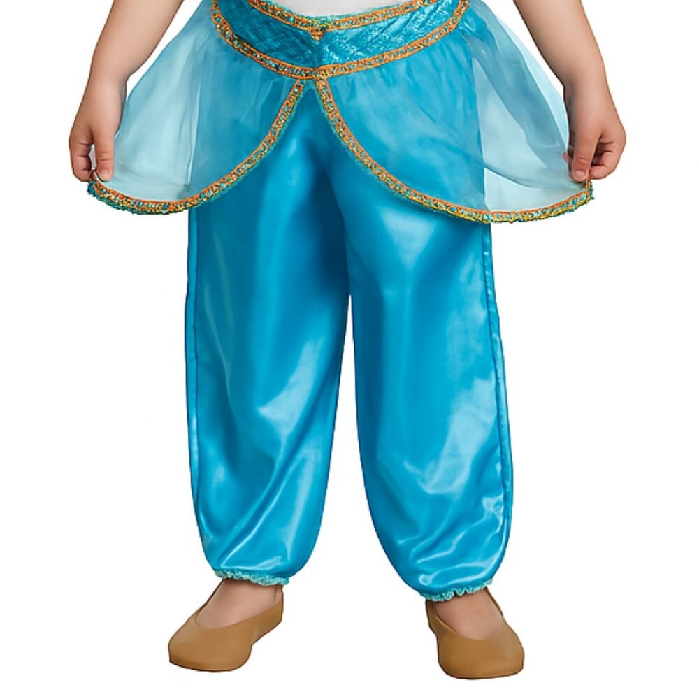 Disney Princess Jasmine Girls Costume Pants Blue Gold Tag Missing Size S 3T/4T